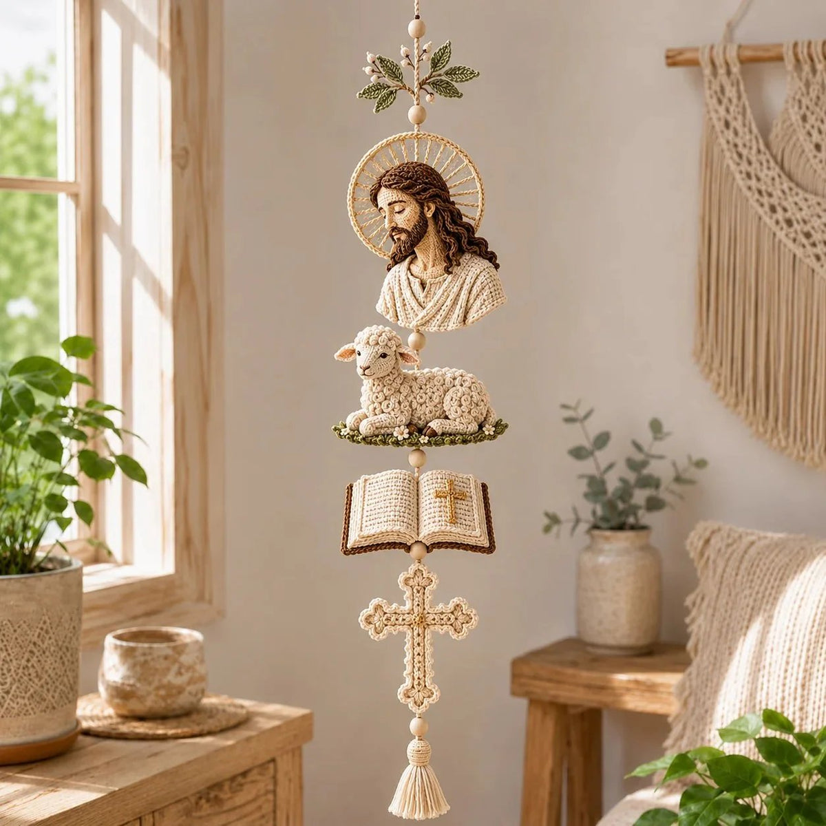 🎁Last Day 49% OFF - ✝️"Blessed Faith" DIY Crochet Kit – Hanging Decoration✨