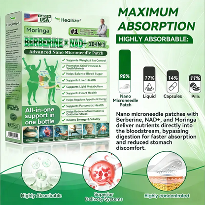 🇺🇸 𝐎𝐟𝐟𝐢𝐜𝐢𝐚𝐥 𝐔𝐒 𝐒𝐭𝐨𝐫𝐞 | 🧑‍⚕️🩺 𝐇𝐞𝐚𝐥𝐫𝐢𝐳𝐞® Moringa · Berberine × NAD+ 𝟏𝟎-𝐢𝐧-𝟏 𝐀𝐝𝐯𝐚𝐧𝐜𝐞𝐝 𝐍𝐚𝐧𝐨 𝐌𝐢𝐜𝐫𝐨𝐧𝐞𝐞𝐝𝐥𝐞 𝐏𝐚𝐭𝐜𝐡 — 𝐎𝐧𝐜𝐞 𝐃𝐚𝐢𝐥𝐲, 𝐕𝐢𝐬𝐢𝐛𝐥𝐞 𝐑𝐞𝐬𝐮𝐥𝐭𝐬 𝐢𝐧 𝟕 𝐃𝐚𝐲𝐬