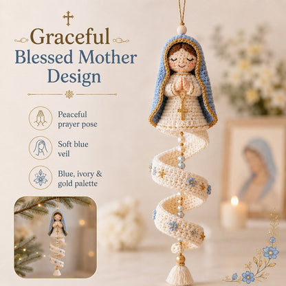 🔥Last Day 50% OFF -✝️DIY Crochet Blessed Mother Spiral Hanging Ornament Kit