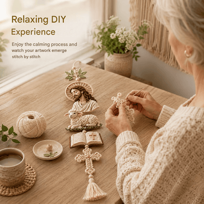 🎁Last Day 49% OFF - ✝️"Blessed Faith" DIY Crochet Kit – Hanging Decoration✨