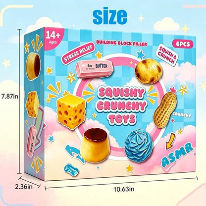 6-Piece Crunchy ASMR Squishies 📦 Free Shipping