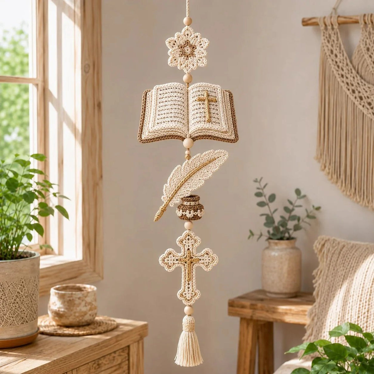 🎁Last Day 49% OFF - ✝️"Blessed Faith" DIY Crochet Kit – Hanging Decoration✨