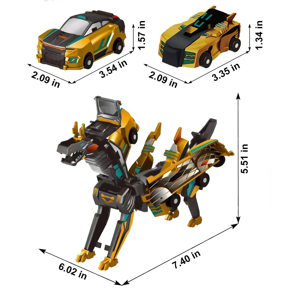 Christmas Special ✨ 2-in-1 Transforming Dragon Car Toy with Collision Action