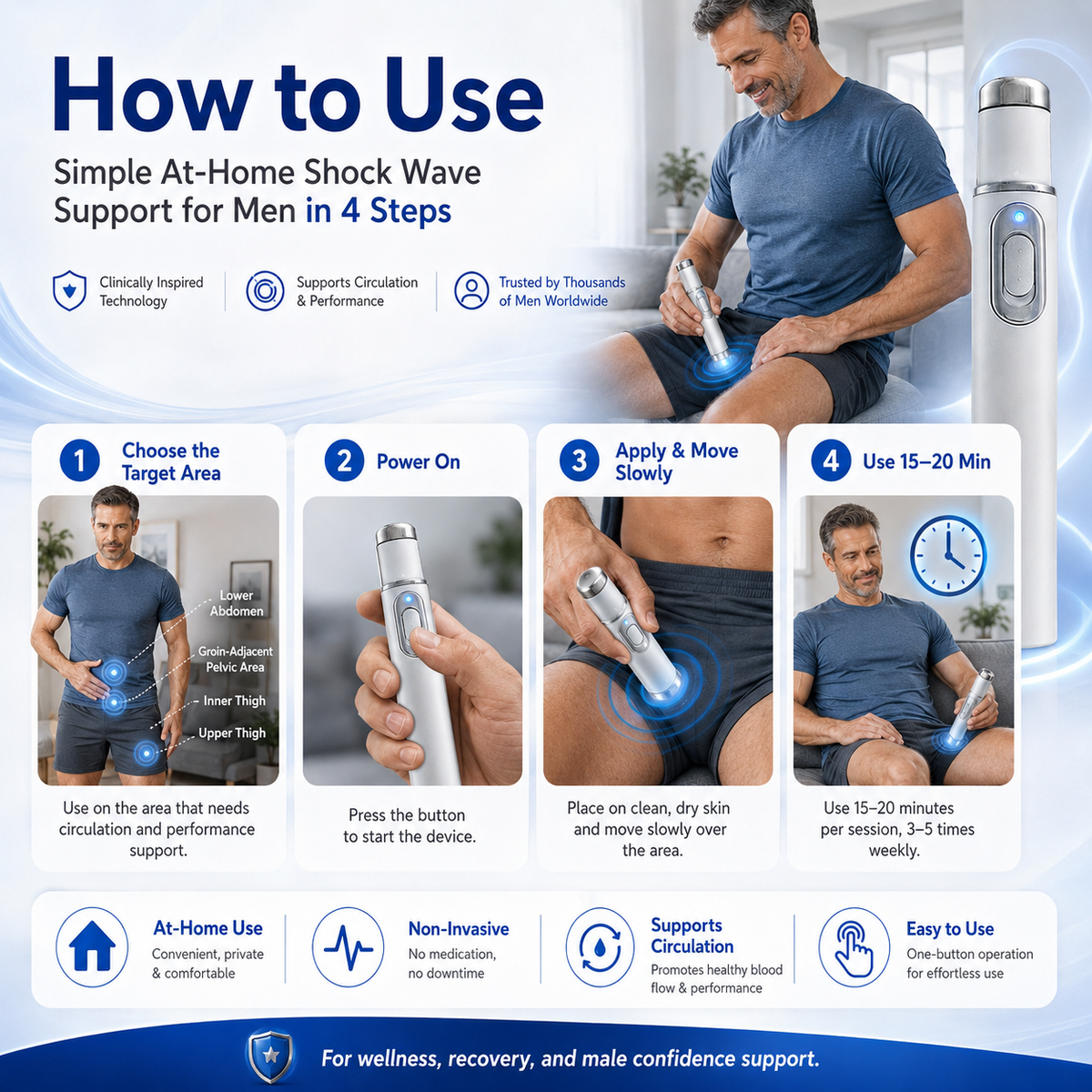 🔥 Mresio® Ultrasonic Shock Wave Therapy Massager——Restore Circulation. Relieve Deep Pain. Rebuild Male Confidence.