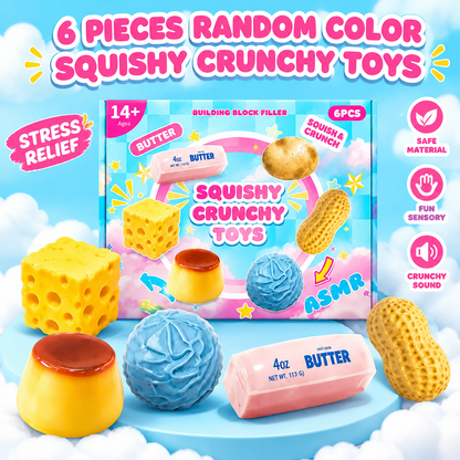 6-Piece Crunchy ASMR Squishies 📦 Free Shipping