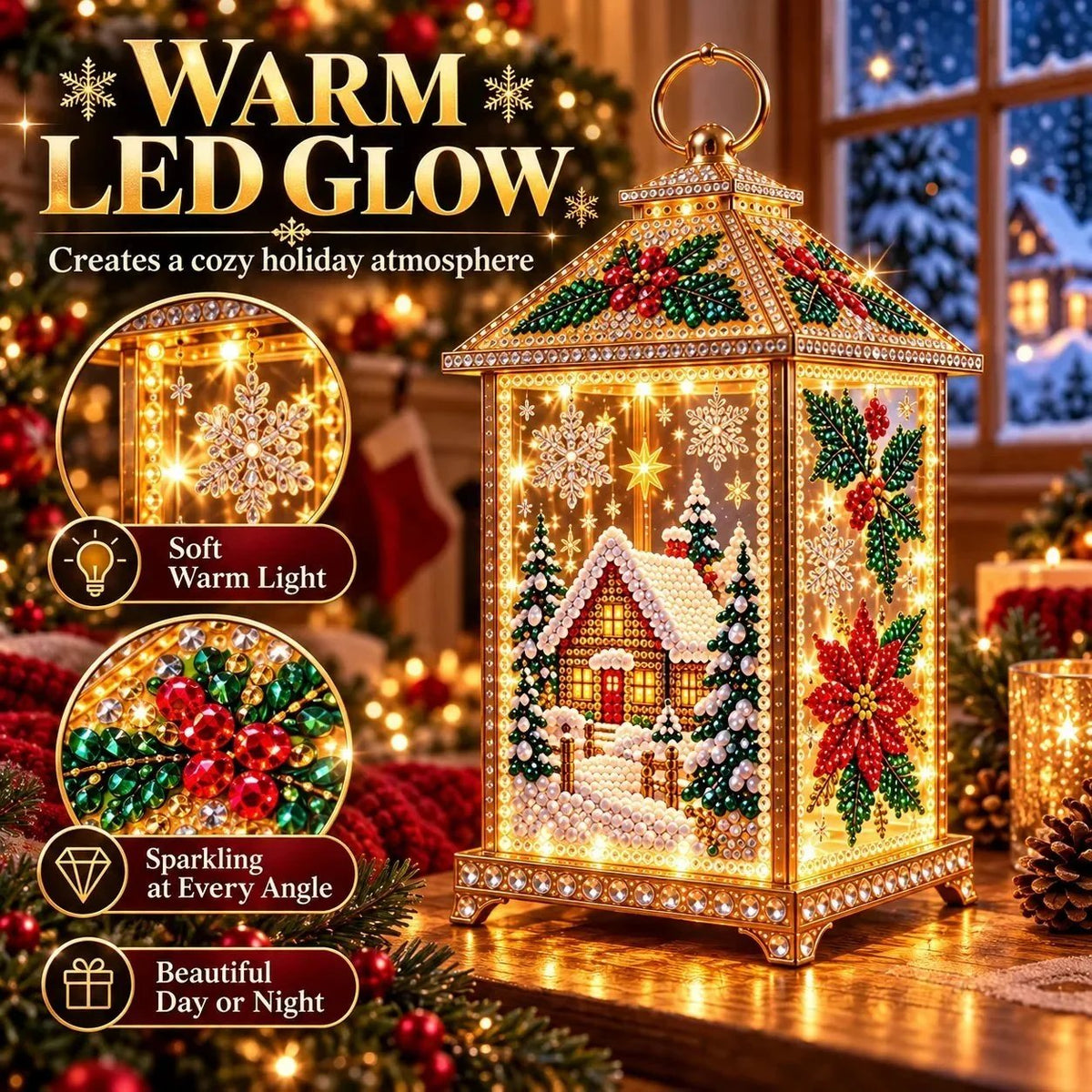 ✨ DIY Diamond Art Christmas Lantern – Make It, Light It, Display It