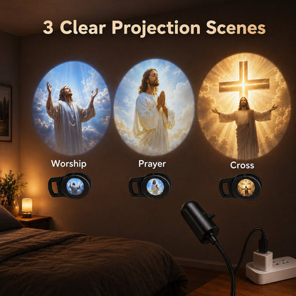 🎁Last Day 49% OFF - 🙏USB Jesus Wall Projection Lamp – Bring Peaceful Worship Glow Into Your Home✨