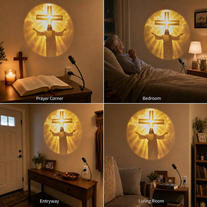 🎁Last Day 49% OFF - 🙏USB Jesus Wall Projection Lamp – Bring Peaceful Worship Glow Into Your Home✨