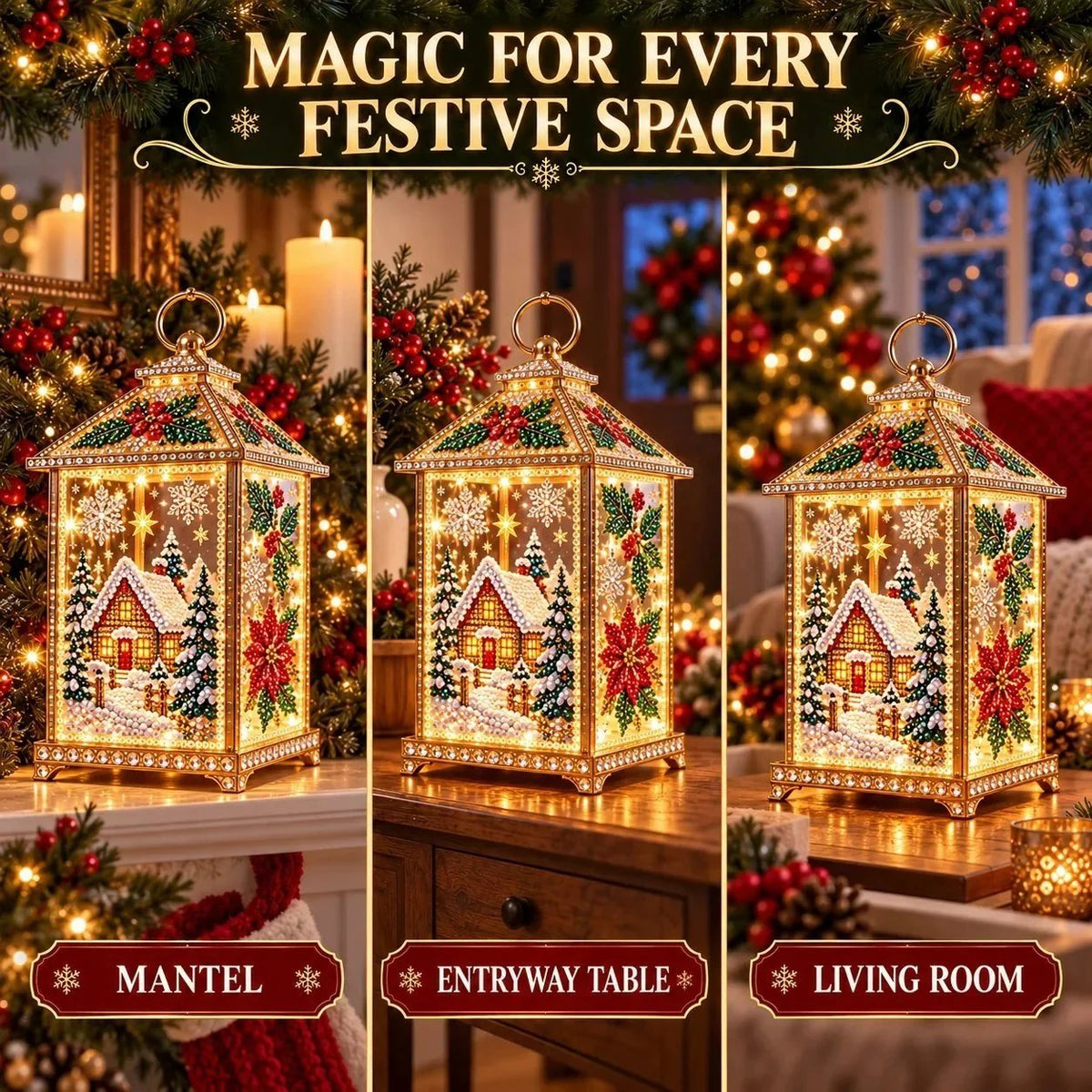 ✨ DIY Diamond Art Christmas Lantern – Make It, Light It, Display It