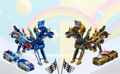 Christmas Special ✨ 2-in-1 Transforming Dragon Car Toy with Collision Action