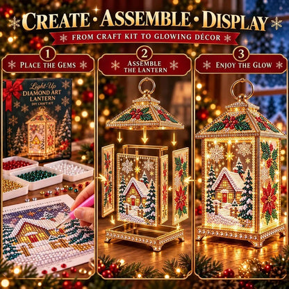 ✨ DIY Diamond Art Christmas Lantern – Make It, Light It, Display It