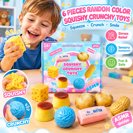 6-Piece Crunchy ASMR Squishies 📦 Free Shipping