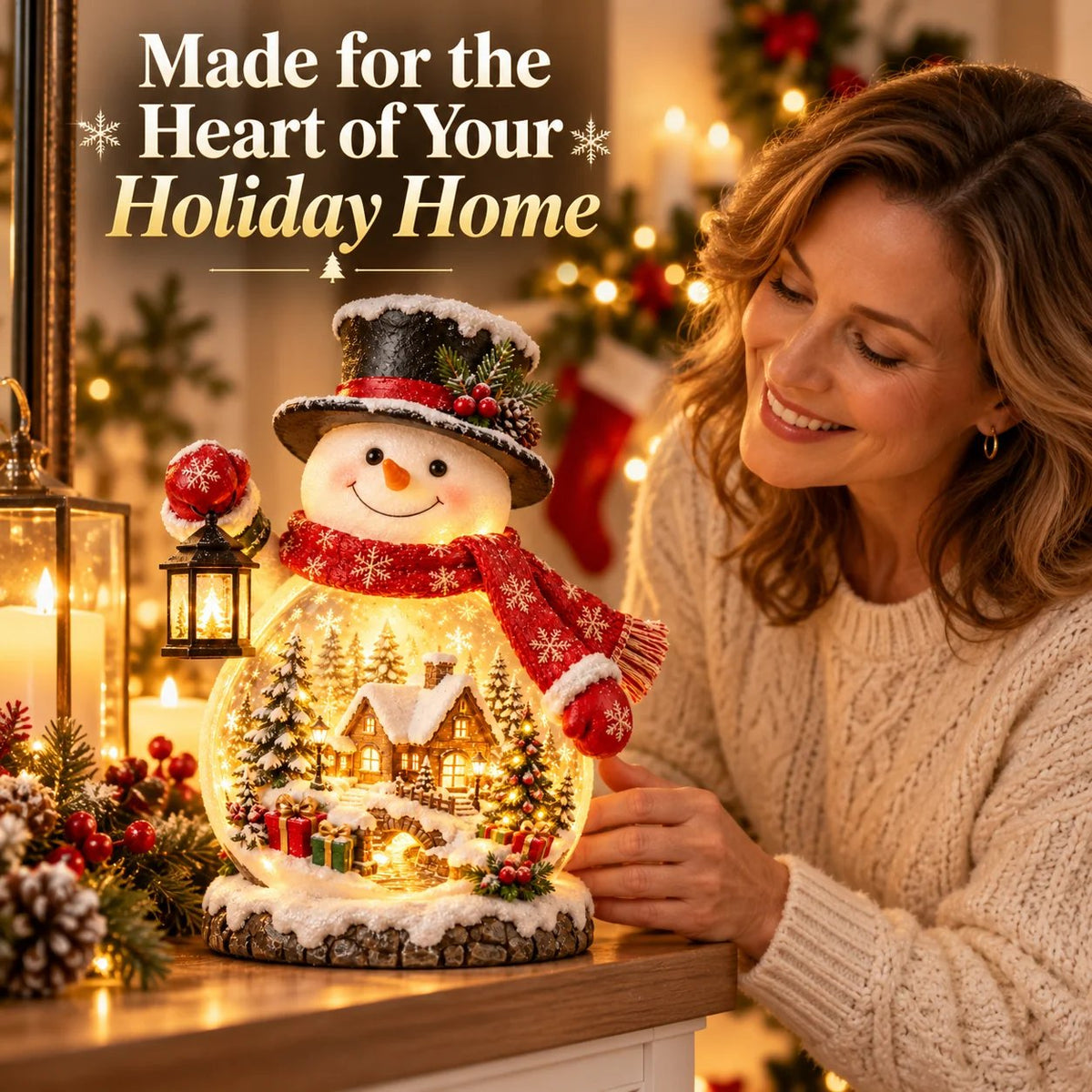 🎁Last Day 49% OFF - ⛄ Christmas Village Snowman Glow – Lighted Holiday Tabletop Decor✨