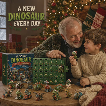 24 Days of Dinosaur Christmas Advent Calendar – 24 Collectible Dino Figurines & Holiday Surprises