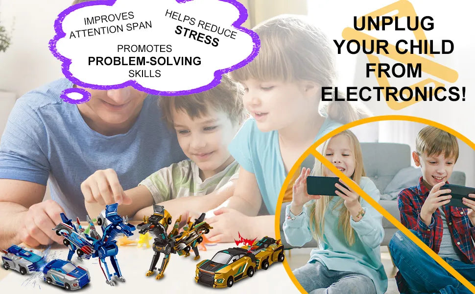 Christmas Special ✨ 2-in-1 Transforming Dragon Car Toy with Collision Action