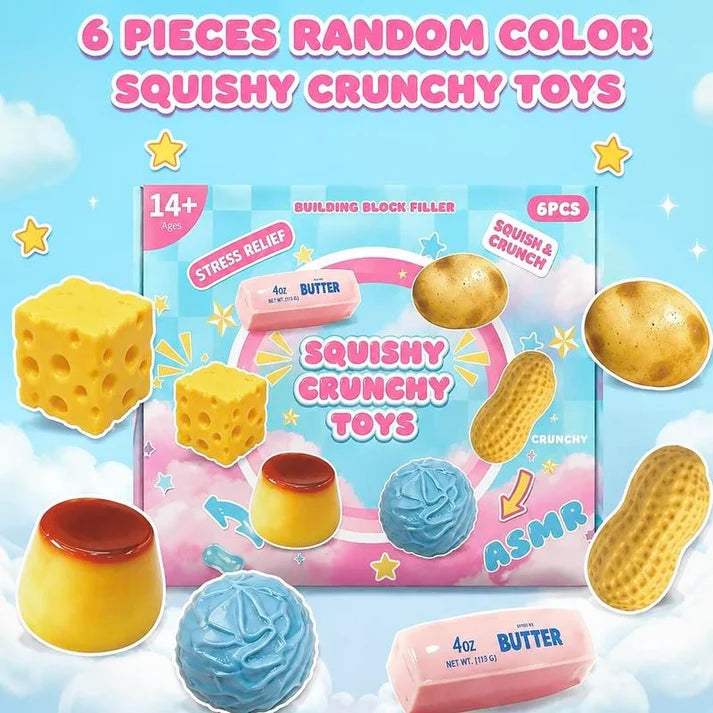 6-Piece Crunchy ASMR Squishies 📦 Free Shipping